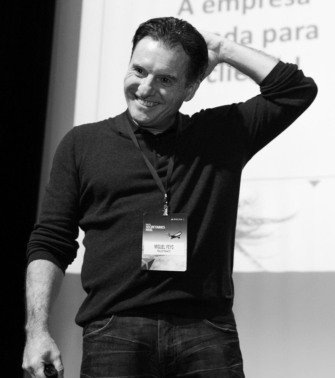 Miguel Noronha Feyo durante uma palestra